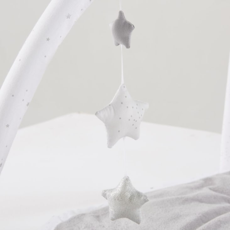 Tapis d'éveil bébé rond gris et blanc D90-CELESTE cropped-6
