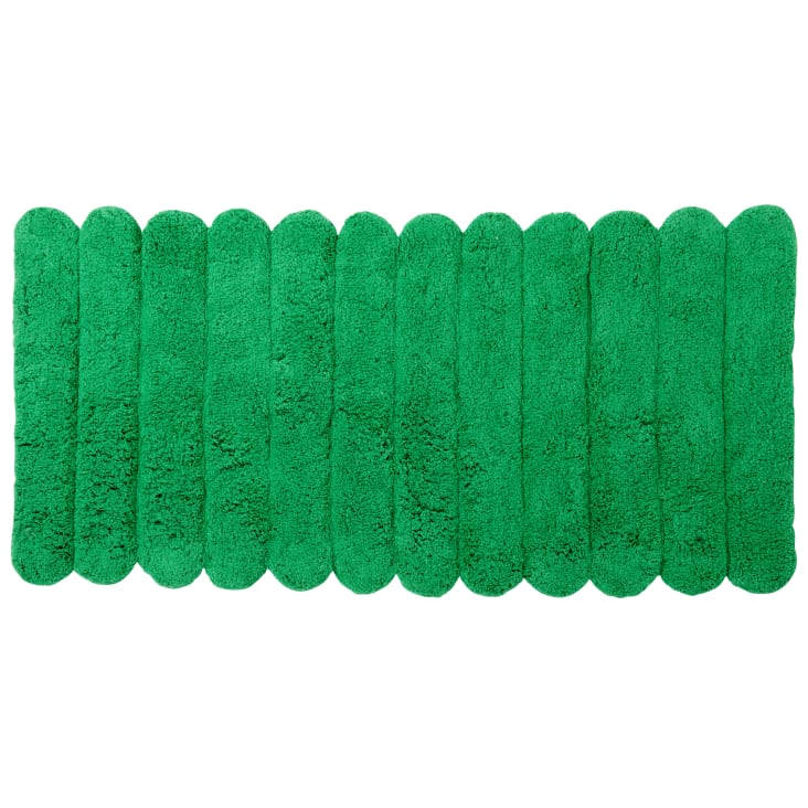 Tapis forme gélule en coton recyclé à relief vert 120x160 GURI | Maisons du Monde
