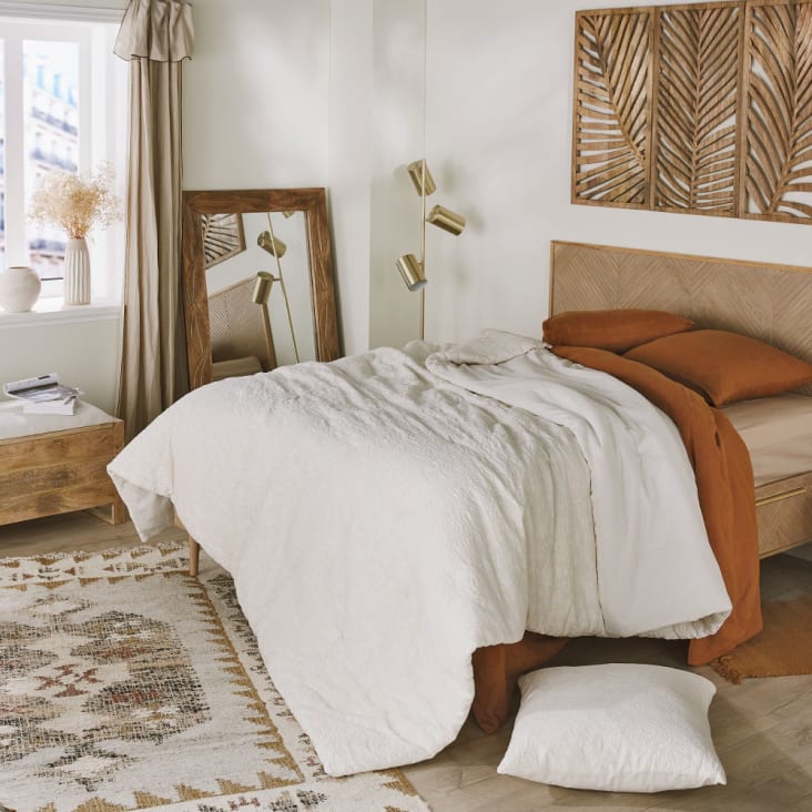 Tapis en jute, laine kilim et coton rose 150x100cm Couleur  blanc-multicolore Now's Home