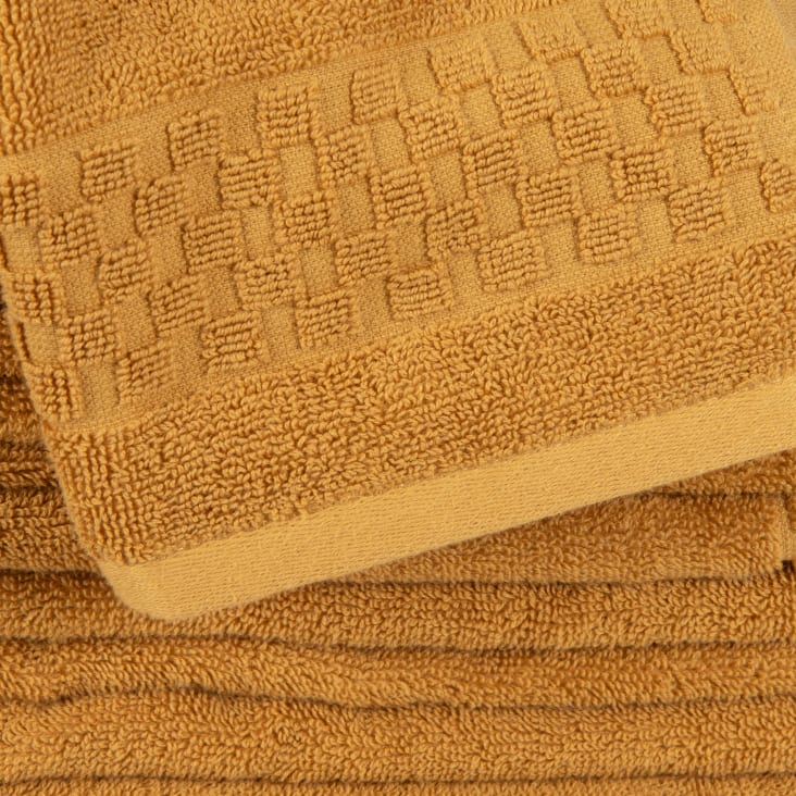 Tappeto Da Bagno Antiscivolo In Cotone Rigenerato - Treccia Gialla, 70x170 Cm