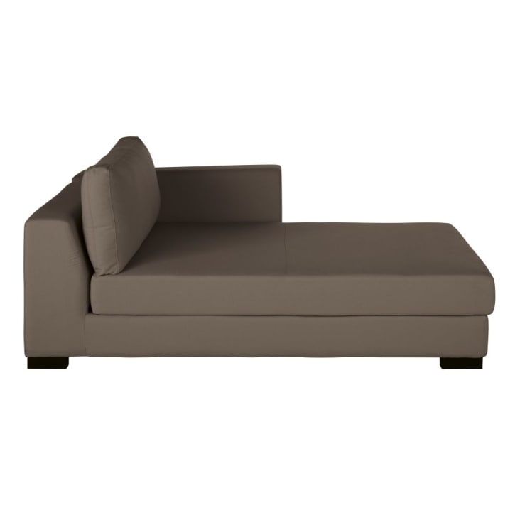 Taupe doek chaise longue met opbergruimte voor modulaire zetel Terence