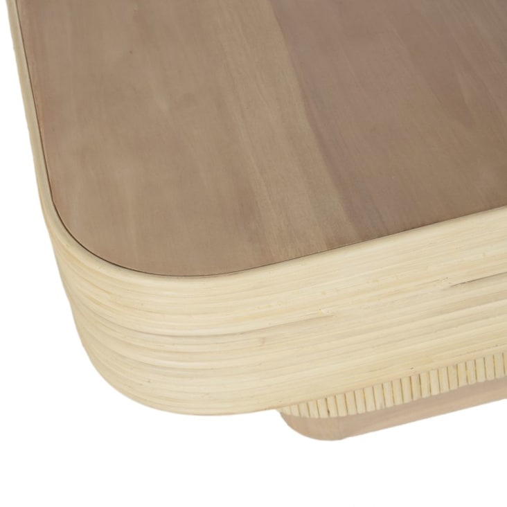 Tavolino basso in legno di mogano e Calamus lung. 135 cm