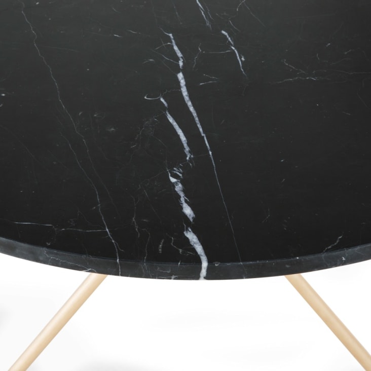 Tavolino da salotto in marmo nero e metallo dorato-Eagle cropped-2