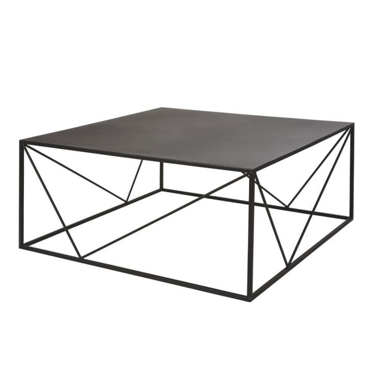 Tavolino da salotto quadrato in metallo nero-Edwin cropped-2