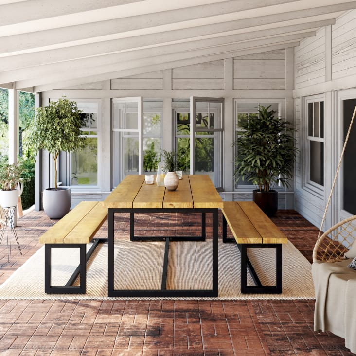 Tavolo Da Pranzo LafeuR Panchine Per Set Da 2, Panchine Da