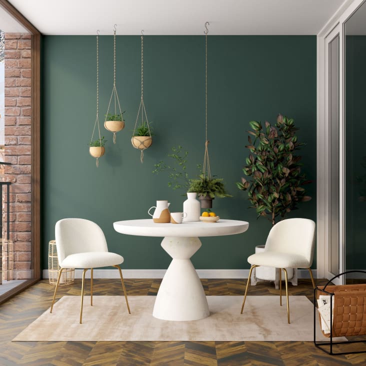 Tavolo Da Pranzo Allungabile DONA - Rotondo, Bianco Effetto Cemento, Per 4-6 Persone - Foto 9