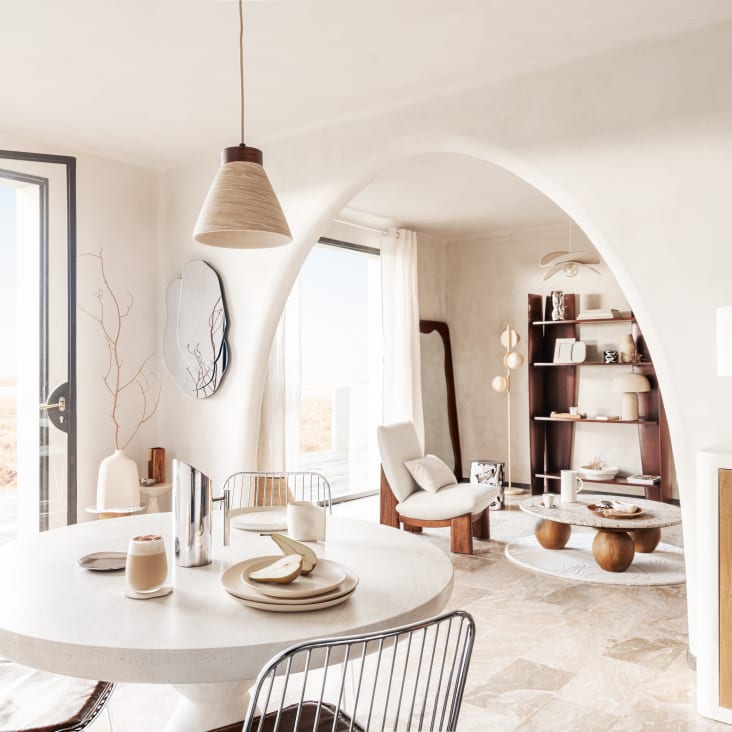 Tavolo Rotondo Da Pranzo 110 Cm - In MDF E Gambe In Ferro, Bianco, Per 6-8 Persone - Foto 10