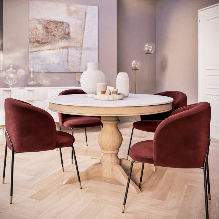Set pranzo tavolo antracite top in legno Ø 150 cm e 4 sedie impilabili in  polipropilene