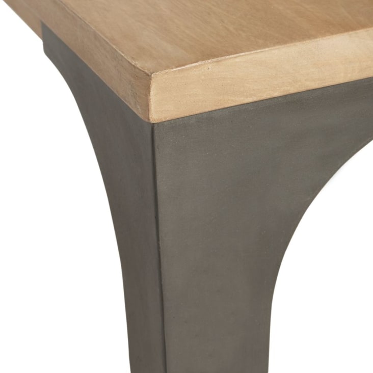 Tavolo da riunione in legno di mango chiaro e metallo grigio, 145 cm-Metropolis Business cropped-5