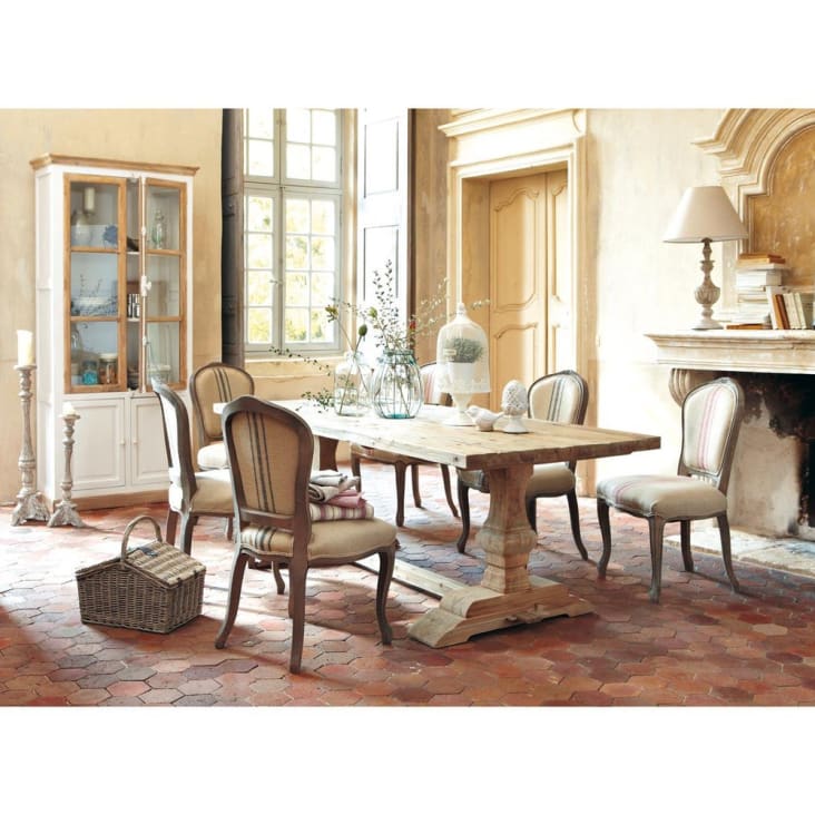 Tavolo per sala da pranzo in legno effetto anticato L 220 cm-Lourmarin ambiance-5