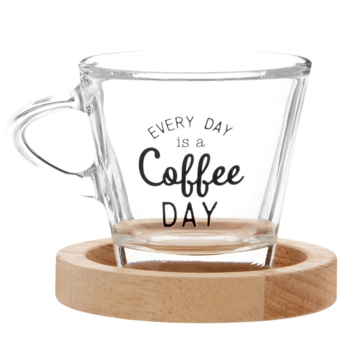Tazze da caffè in vetro (x6) con supporto in metallo nero COFFEE CLUB