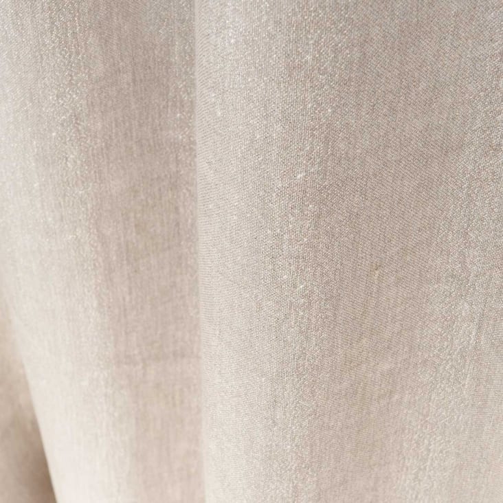 Tenda beige lucido in cotone e lino con occhielli, al pezzo, 140x250 cm-Vérone detail-4