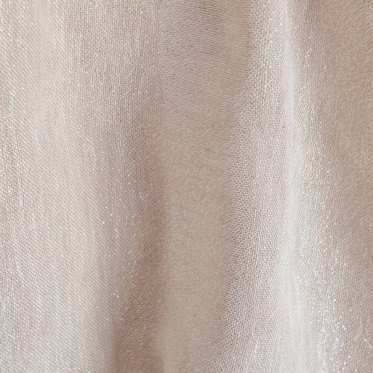 Tenda beige lucido in cotone e lino con occhielli, al pezzo, 140x250 cm-Vérone detail-3