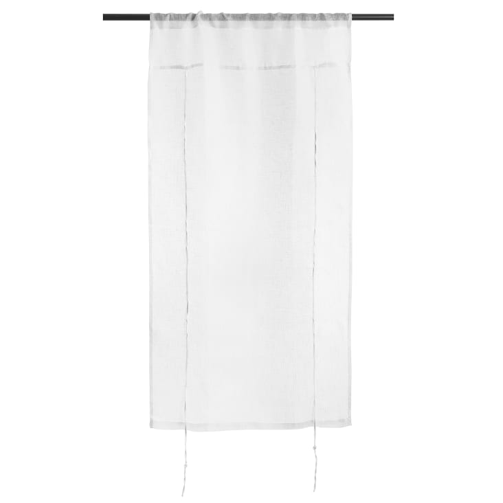 Tenda Corta In Misto Lino E Cotone 91 Cm – Motivo Floreale Orchidea Su Beige, 1 Pannello