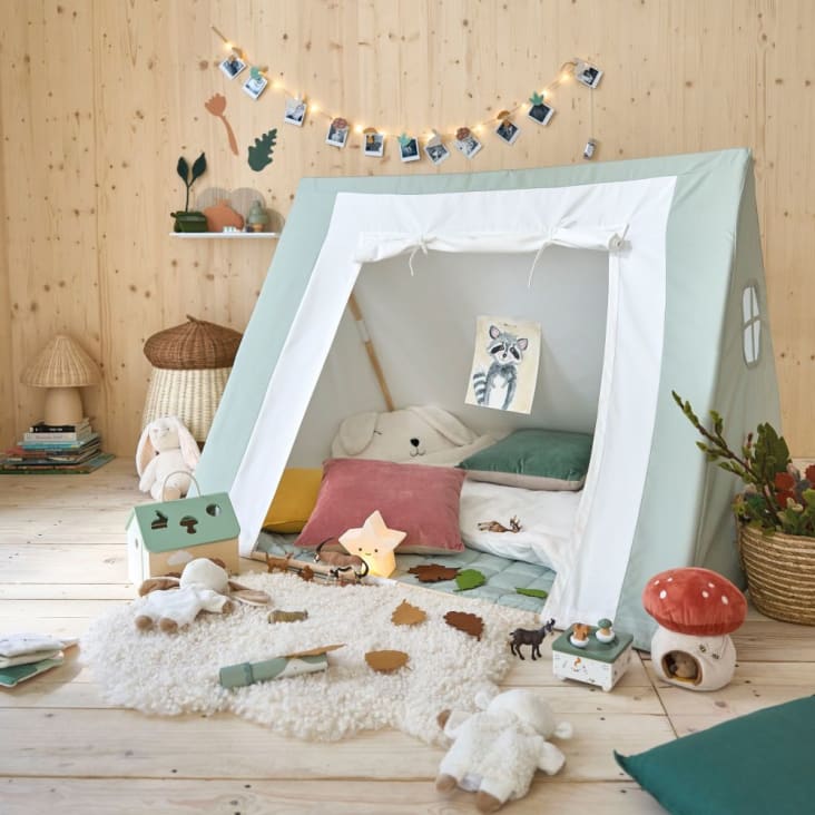 Tente enfant décorative en bois de peuplier et polyester recyclé