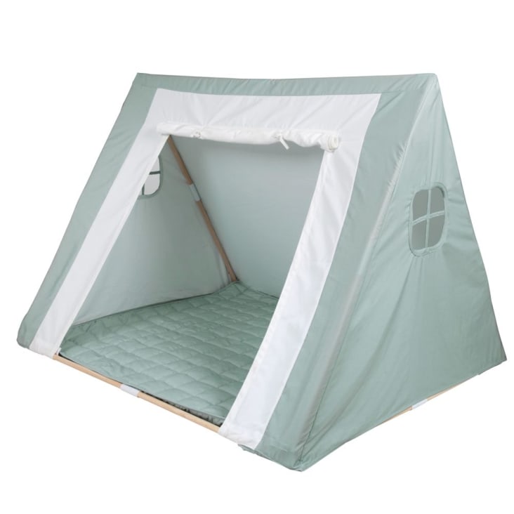 HOMCOM Tente tipi pour enfant en coton polyester et bois de pin grande tente  120 x 120 x 155 cm blanc multicolore pour intérieur extérieur