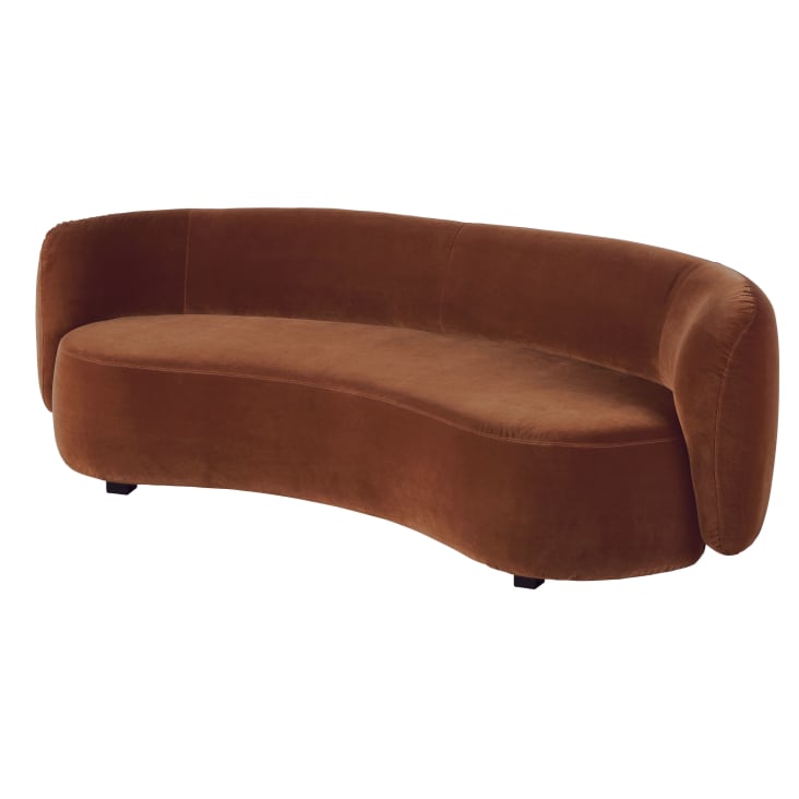 Terracotta fluwelen zetel met 3/4 zitplaatsen-Curve cropped-2