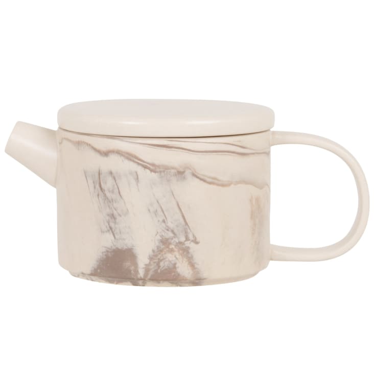 Théière En Grès Blanc Brillant Price & Kensington - 6 Tasses (1100 Ml) - Design Anti-goutte Et Passe Lave-vaisselle