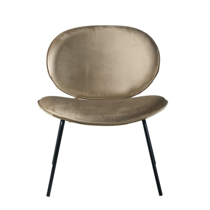 Tiefer Sessel mit Samtbezug, du beige-cappuccinobraun Luna Maisons | Monde