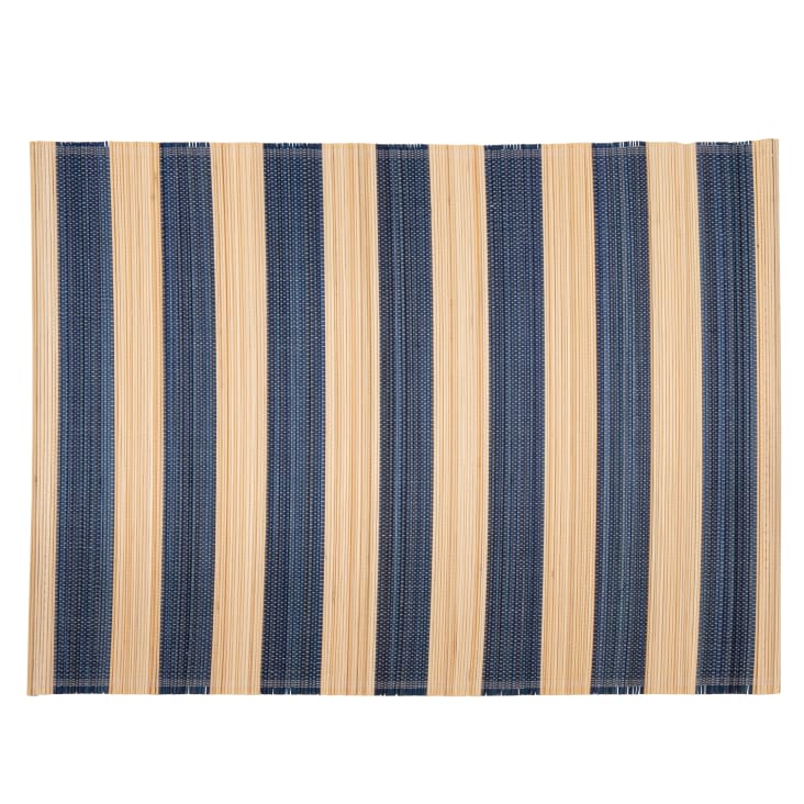 Tischset aus Bambus, blau und naturfarben