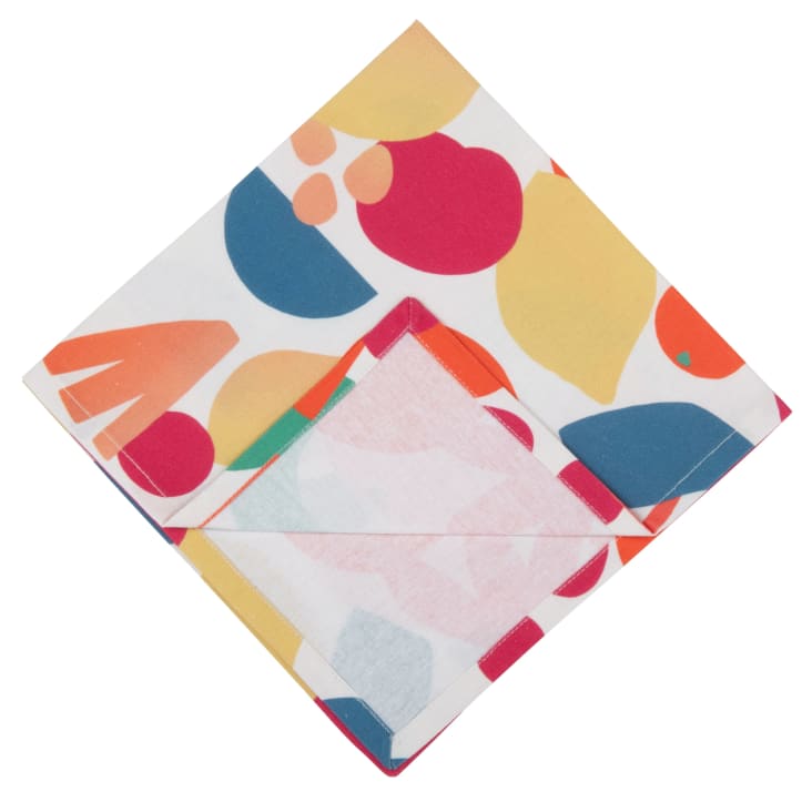 Tovaglioli in cotone biologico con stampa frutta multicolore 45x45 cm (x2)  LEIREIA