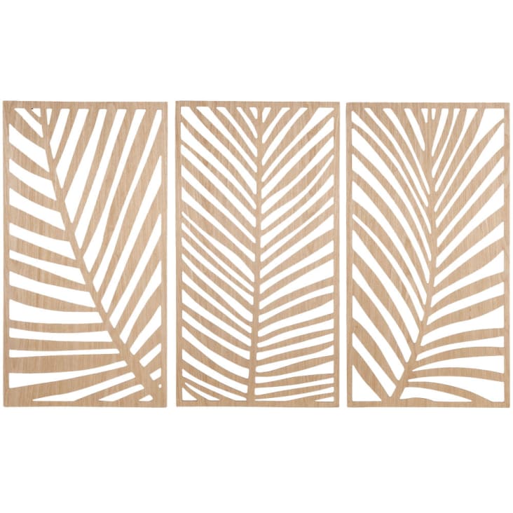 Tryptique décoration murale feuilles en bois 105x65 BENTOS | Maisons du Monde