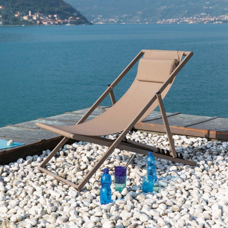 Tumbona/silla de playa plegable de metal topo Split