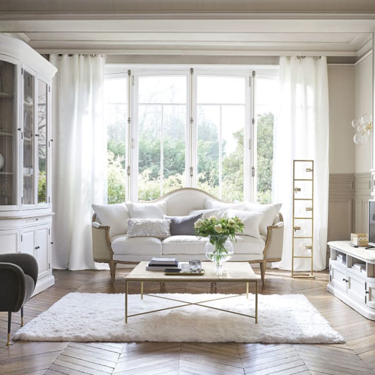 TV-Möbel, aus massivem Kiefernholz, weiß-Provence ambiance-7