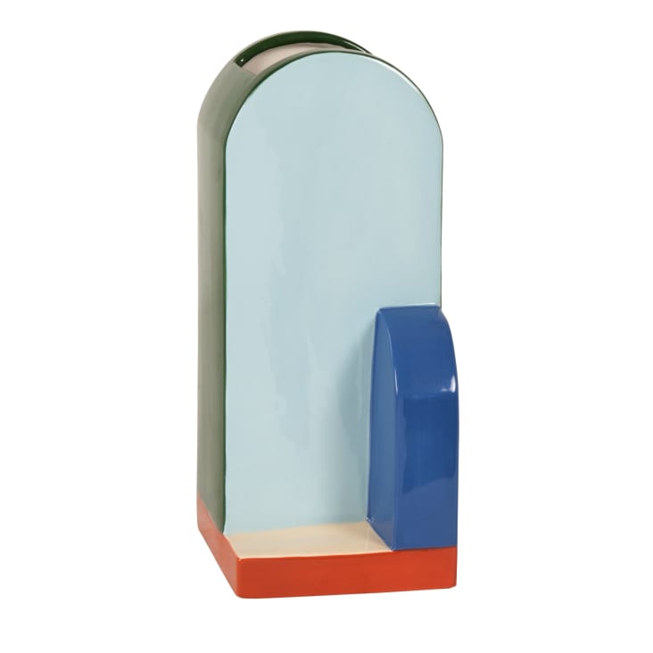 Creative Co-op Vaso Per Piante In Gres Con Base A Lumaca | Multicolore, Set Da 2 | 21.6x15.2x12.9 Cm