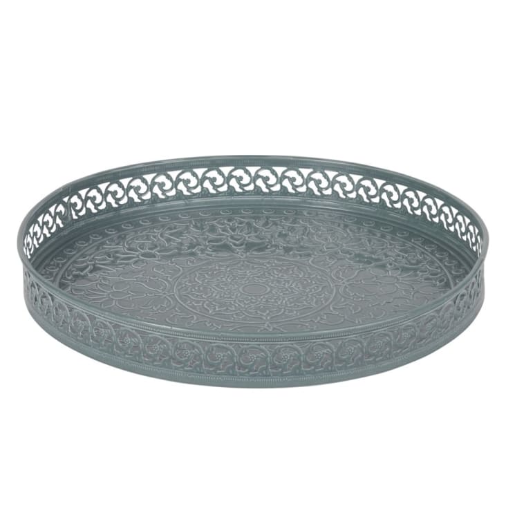 Vassoio Rotondo In Metallo Nero 20 Cm – Vassoio Decorativo Per Gioielli, Cosmetici O Servizio – Elegante E Antiscivolo