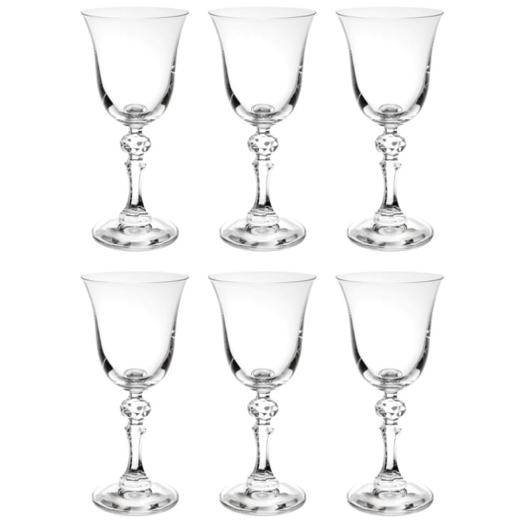 Les verres à vin fleurs embossées Ensemble de 2 | Maison