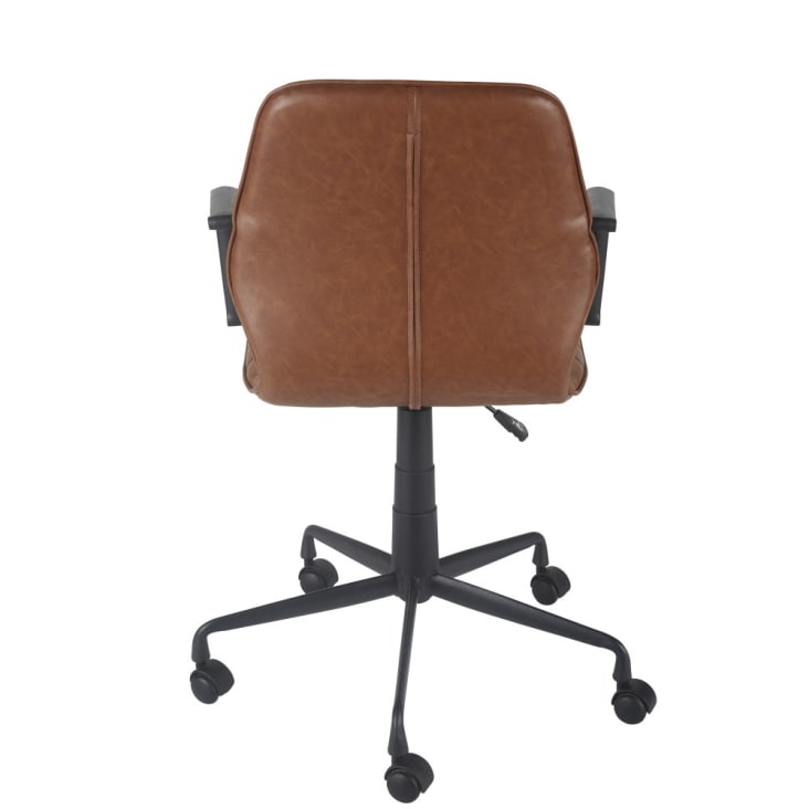 Verstellbarer Bürostuhl für gewerbliche Nutzung mit Rollen und braunem Textilbezug-Jane Business cropped-3