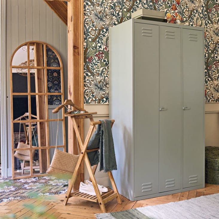 Casier de rangement 10 tiroirs en acier vintage, peinture vieillie -  Meubles Bois Massif