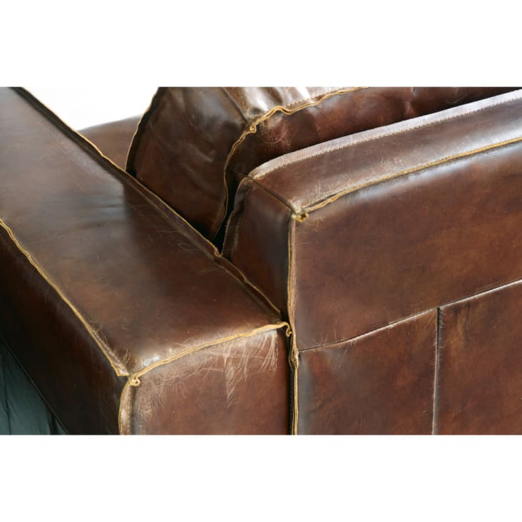 Vintage-Sofa 3-Sitzer aus Leder, braun ambiance-4