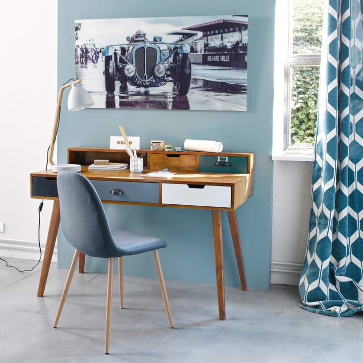 Vorhang türkisblauen 1 du Vorhang mit | Aston Monde Maisons Motiven, 140x300