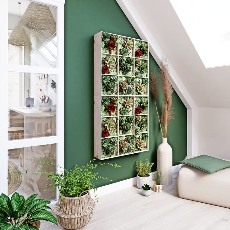Wanddecoratie met kunstmatige planten 17x70-FLAVIE ambiance-8
