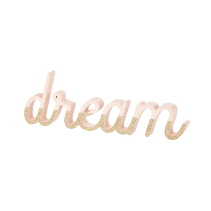 Wanddecoratie van roze en goud gekleurde woord 48x13-DREAM cropped-2