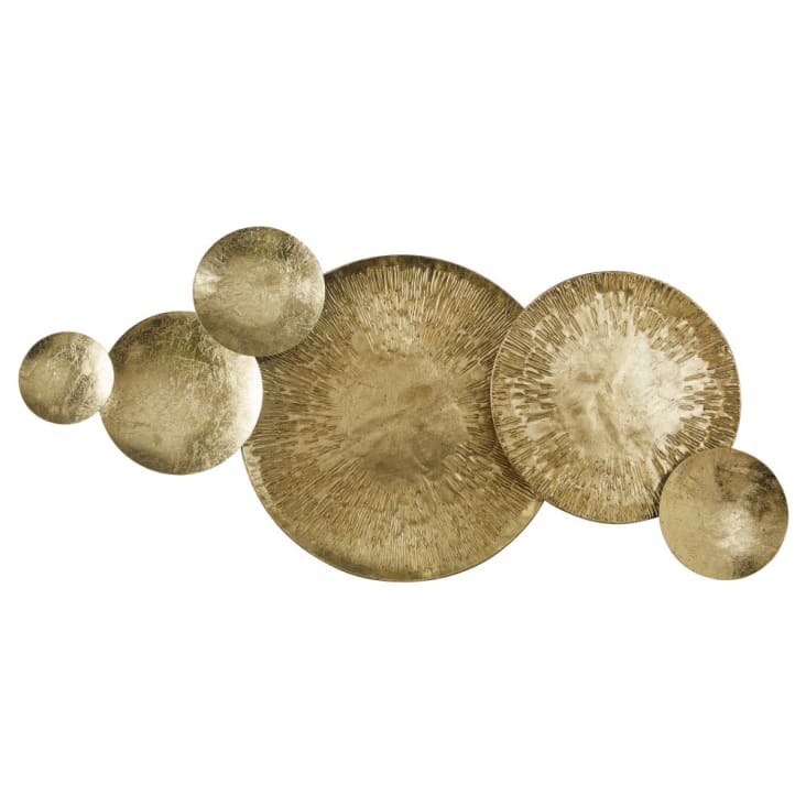 Wanddeko aus goldfarbenem Metall, 131x56cm-NOUBIA