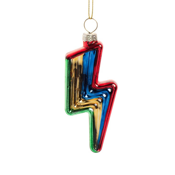 Weihnachtsanhänger Blitz aus Glas, mehrfarbig Super Santa Maisons du Monde