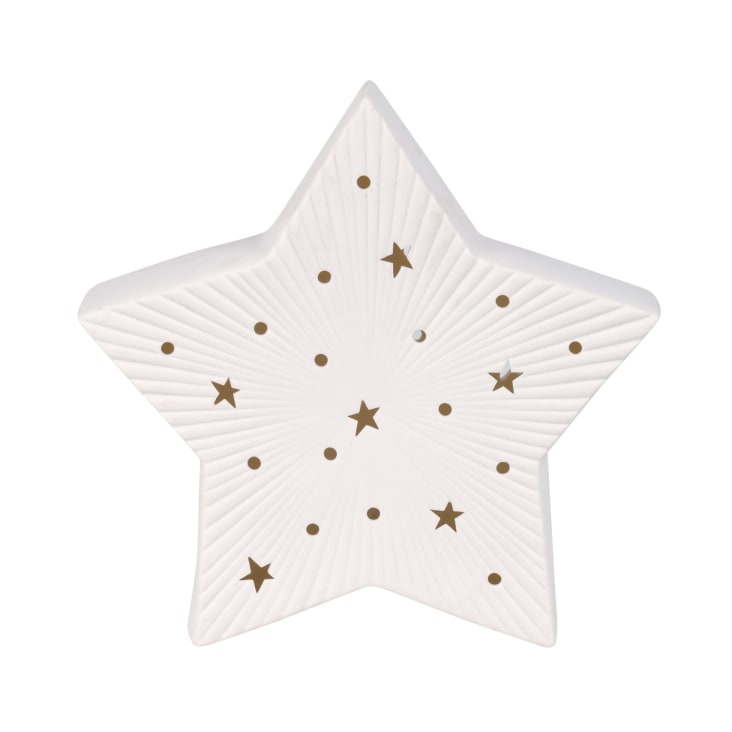 Weihnachtsdeko leuchtender Stern aus Porzellan, weiß Maisons du Monde