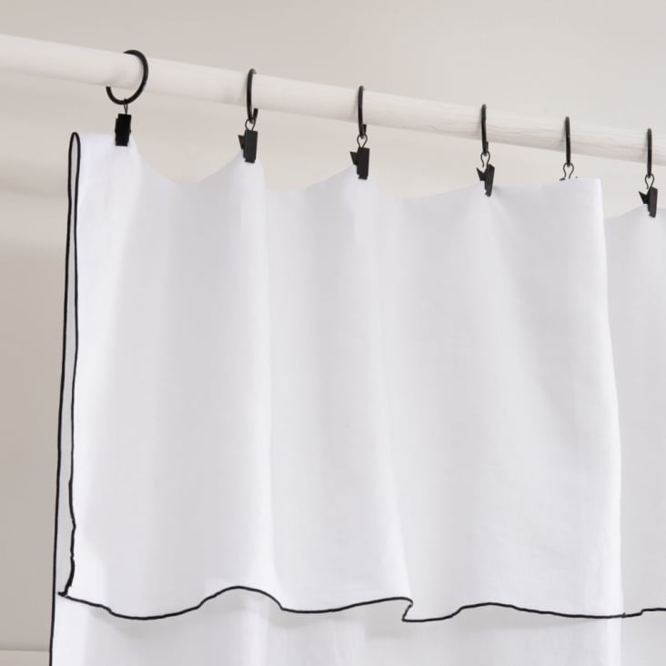 Mokkafarbener Vorhang mit Ösen aus gewaschenem Leinen, 1 Vorhang,  130x300cm, OEKO-TEX® zertifiziert