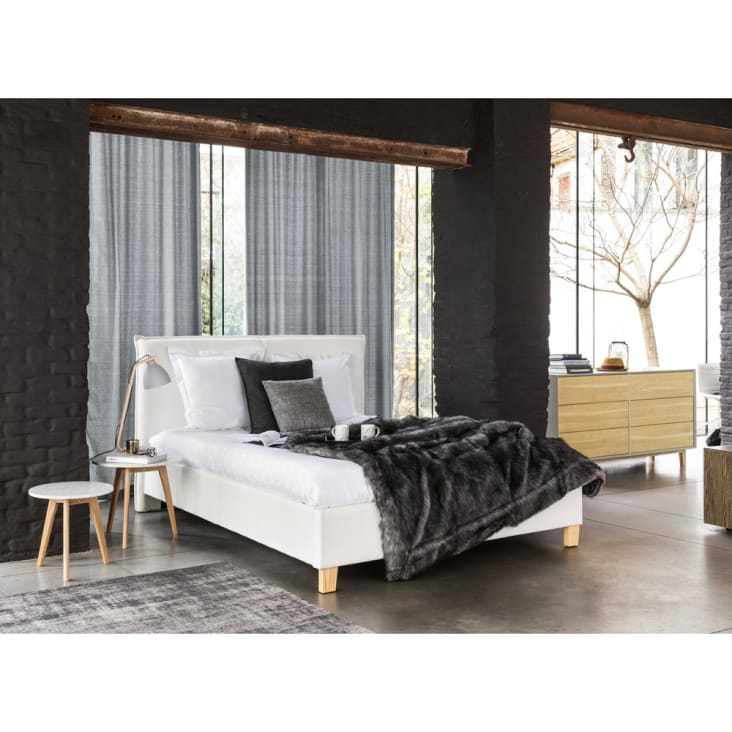 Weißes Kastenbett aus Pappelholz mit Lattenrost aus Kiefernholz-Pillow ambiance-5