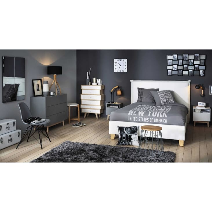 Wit bed met opbergkoffer en lattenbodem 140x190-Pillow ambiance-1