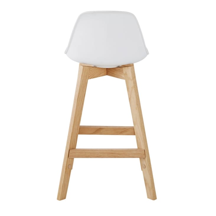 Witte en eiken stoel in Scandinavische stijl voor keukeneiland H66-Ice cropped-3