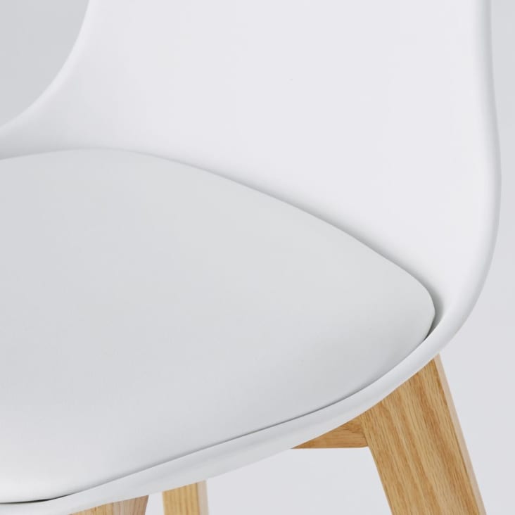 Witte en eiken stoel in Scandinavische stijl voor keukeneiland H66-Ice cropped-4
