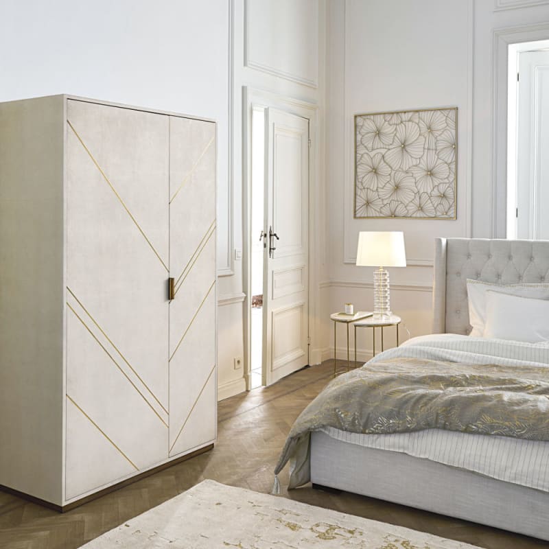 2 tables de chevet en laiton doré et marbre blanc - miniature 10