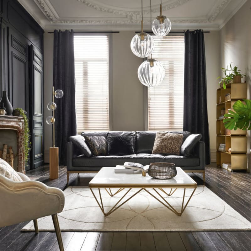 2 tables de chevet en laiton doré et marbre blanc - miniature 7