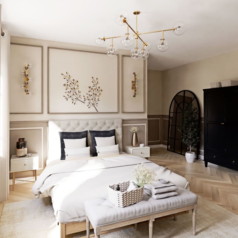 Applique 9 globes en verre ambré et métal doré - miniature 4