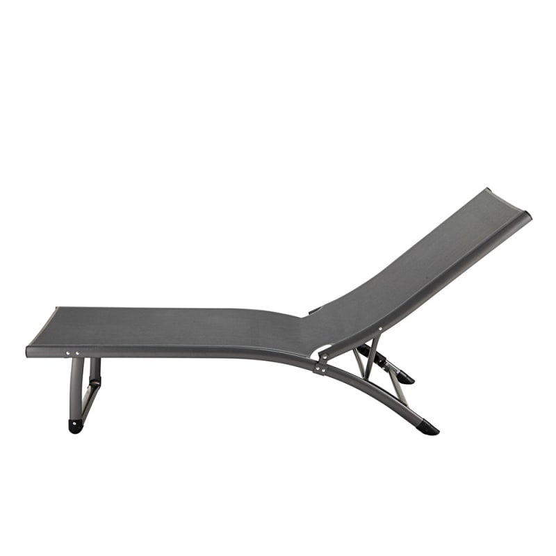 Bain de soleil en aluminium et toile plastifiée gris anthracite - miniature 2