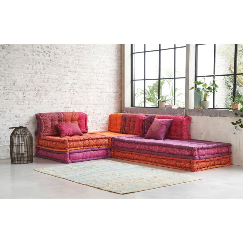 Banquette d'angle modulable 6 places en coton - miniature 6